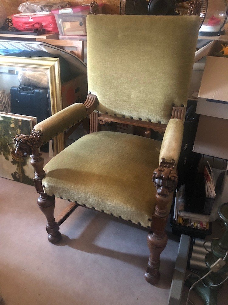 Kasteelstoel jaren 30 | originele bekleding, Huis en Inrichting, Stoelen, Ophalen, Gebruikt, Overige kleuren, Kasteelstoel