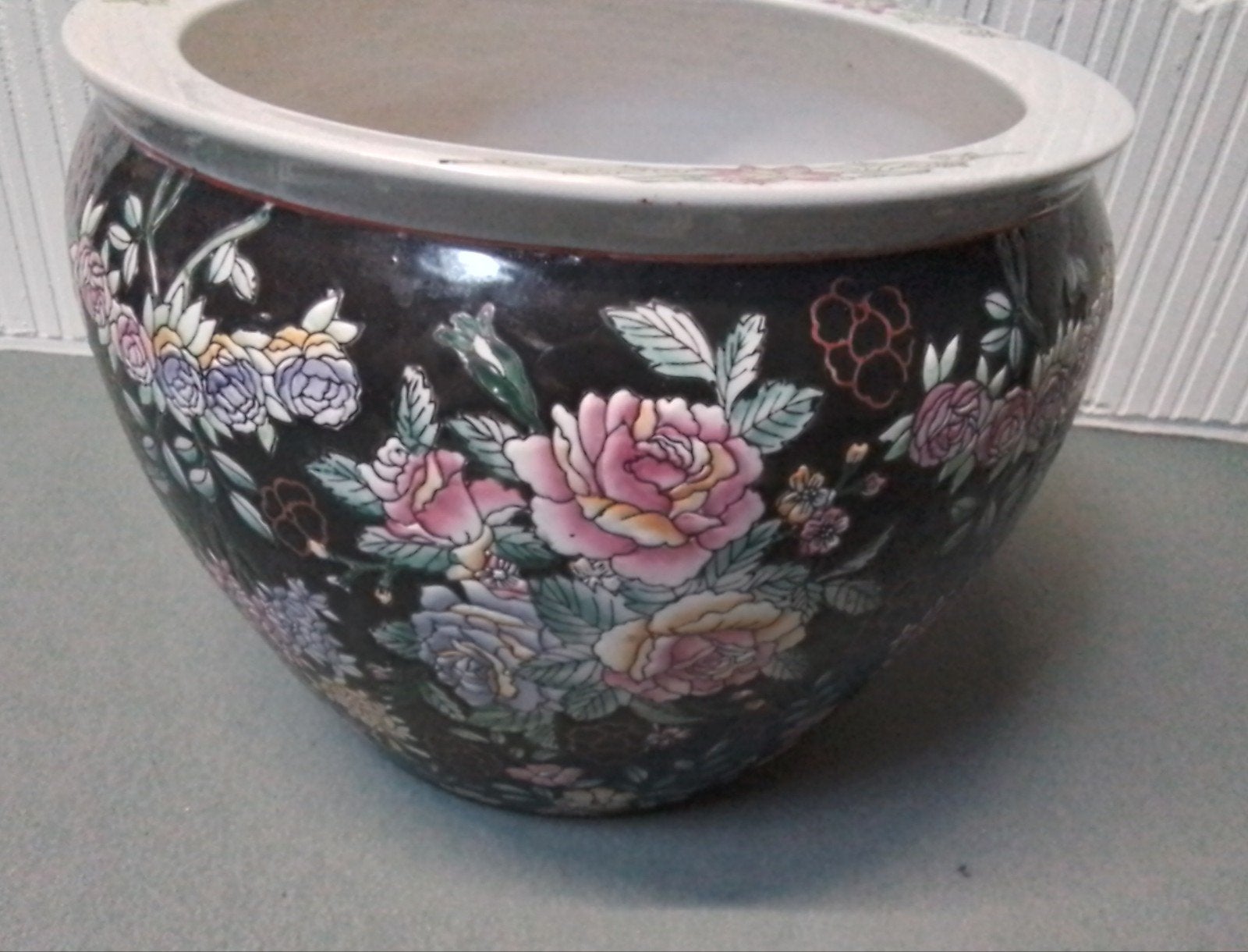 vintage planten pot, Rond, Ophalen of Verzenden, Zo goed als nieuw, Aardewerk