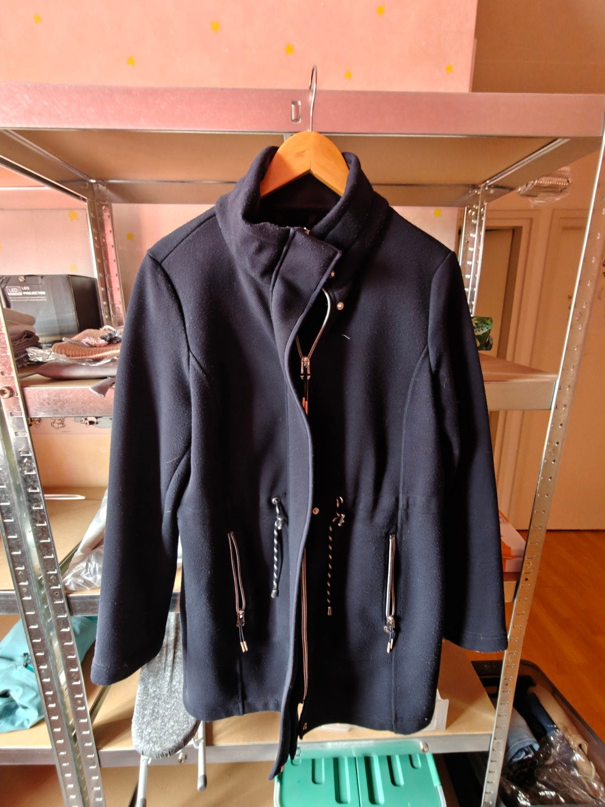 Tom Tailor Denim Zwarte Jas Maat L, Zwart, Maat 42/44 (L), Ophalen of Verzenden, Zo goed als nieuw