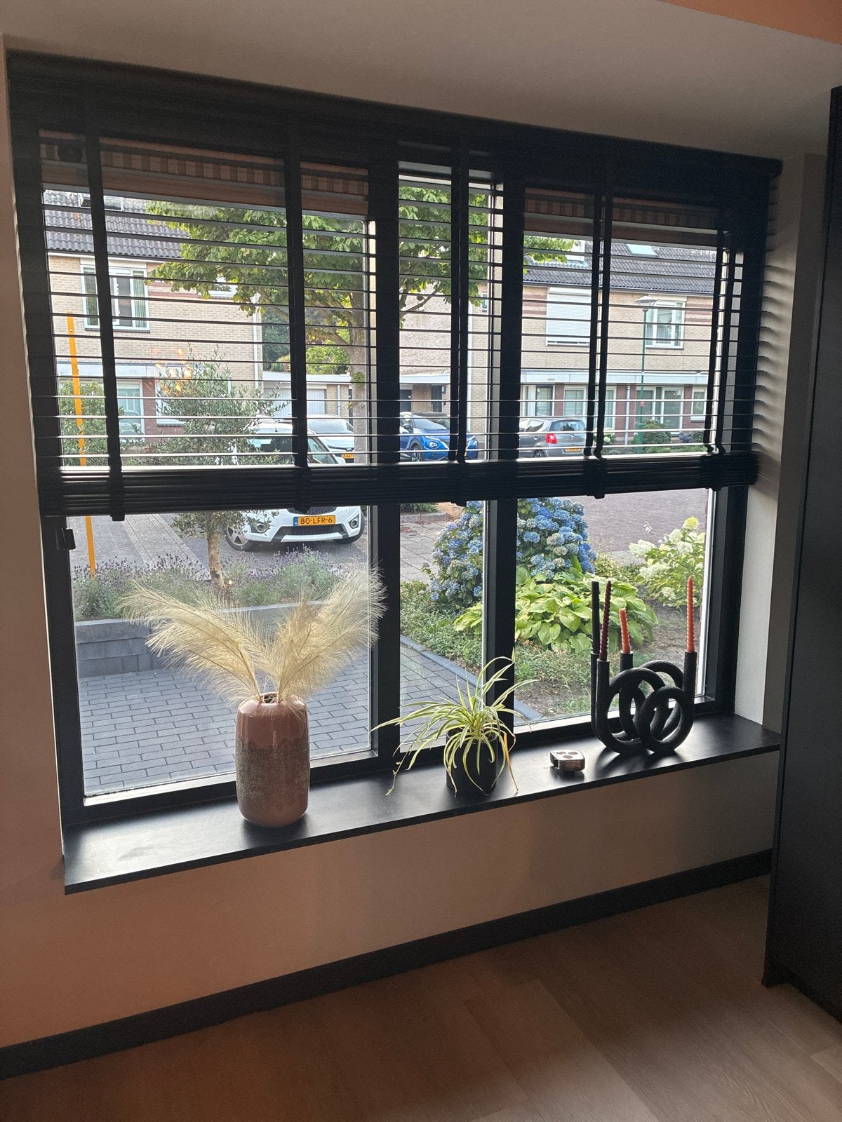 Zwarte houten jaloezie - 172x206, Ophalen, Jaloezie, Zwart, Hout