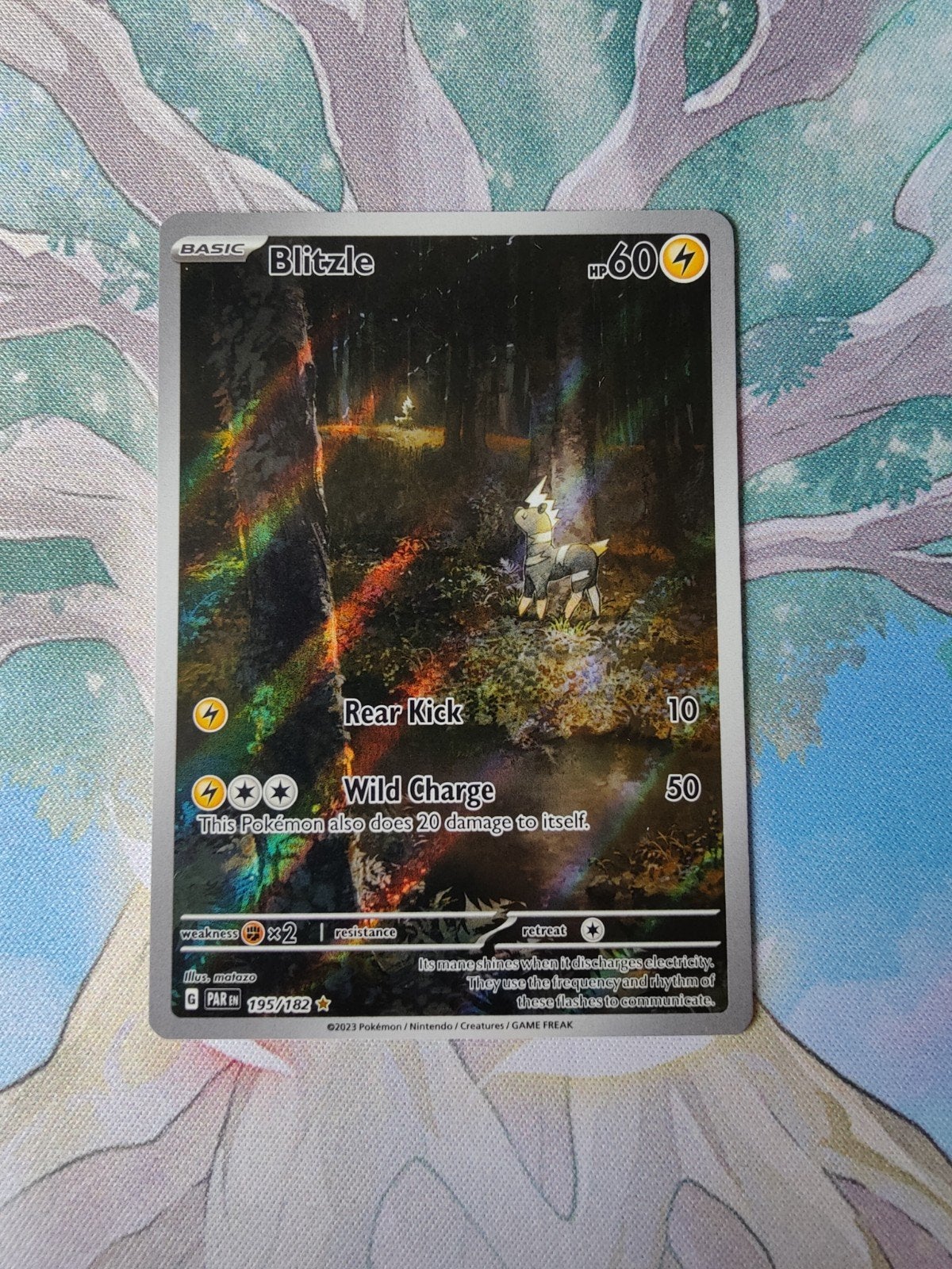 Pokemon paradox rift blitzle illustration 195/182, Ophalen of Verzenden, Nieuw, Losse kaart, Foil