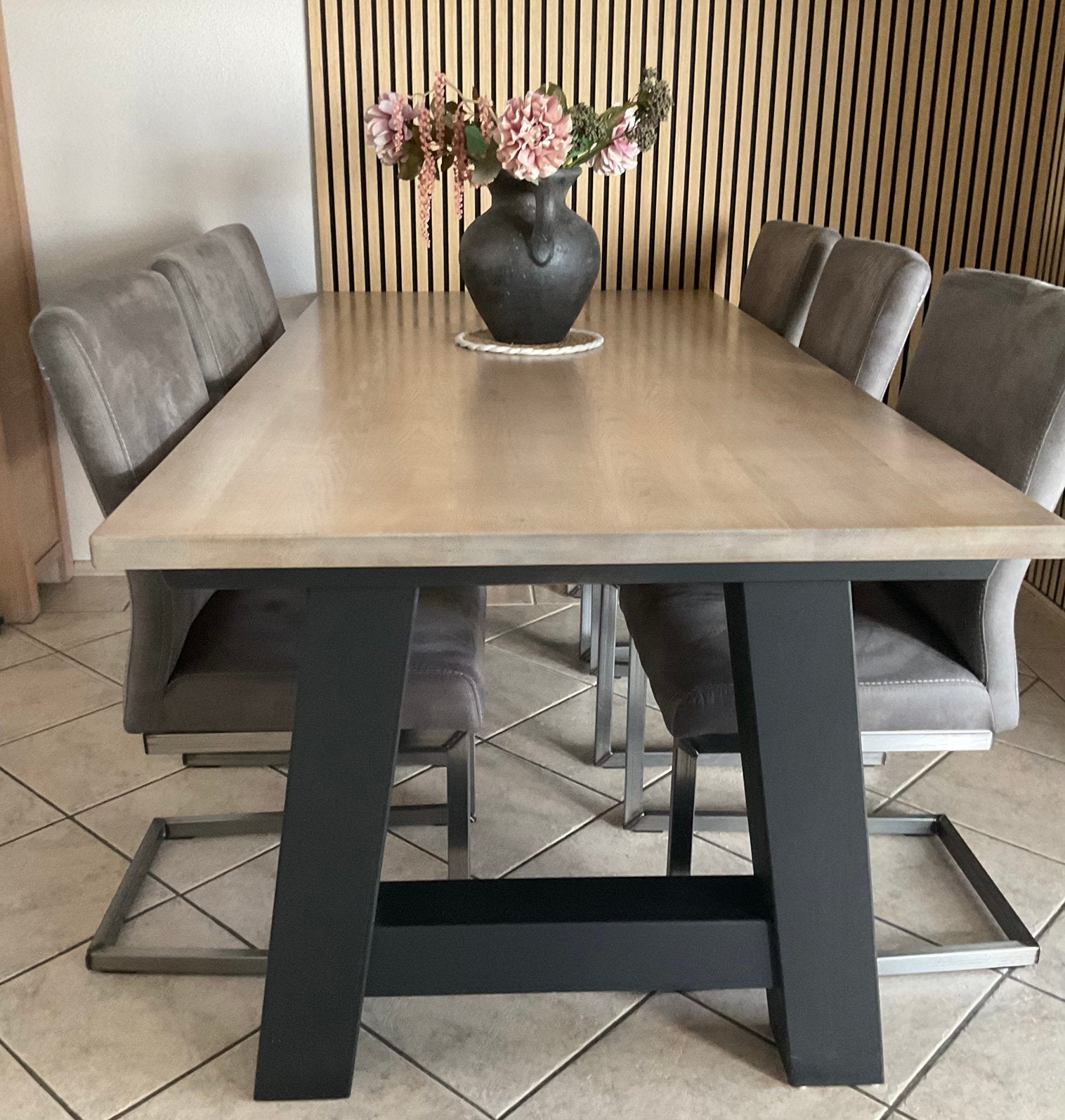 Eettafel, Ophalen, Eikenhout, 200 cm of meer, 50 tot 100 cm