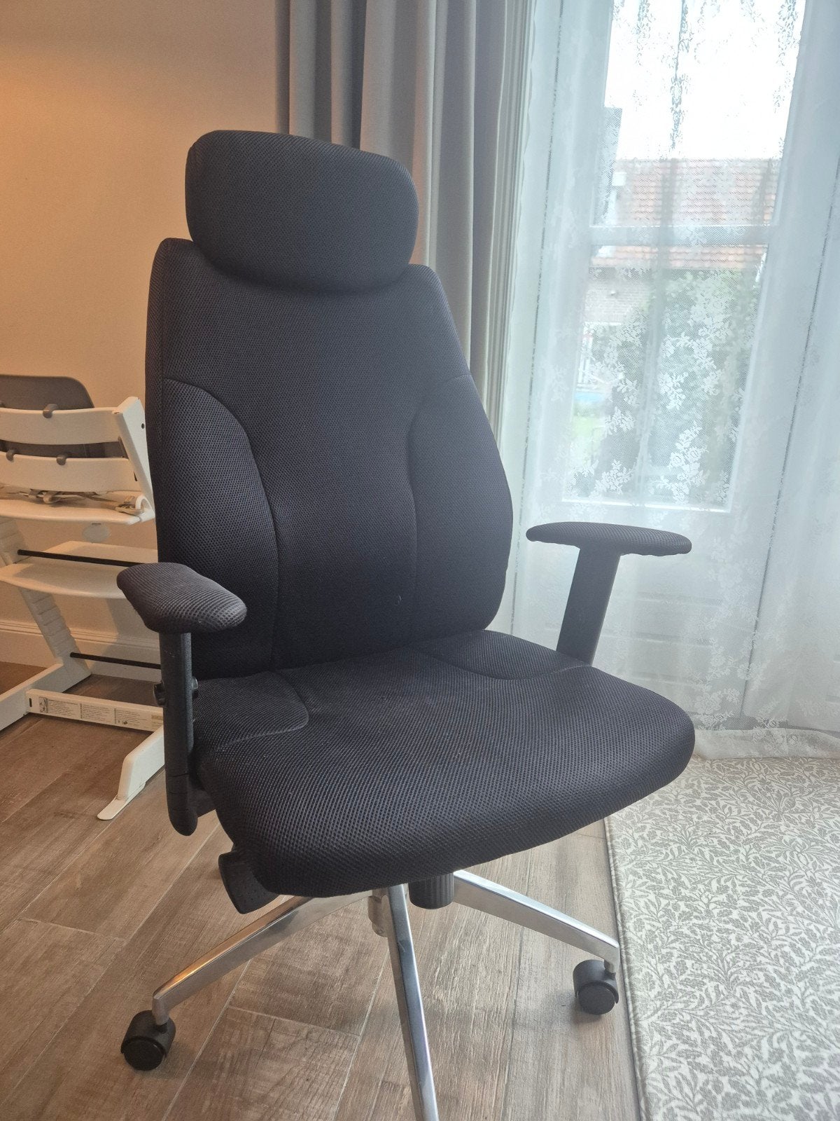 Zwarte Bureaustoel - Comfortabel en Ergonomisch, Ophalen, Gebruikt, Zwart, Bureaustoel
