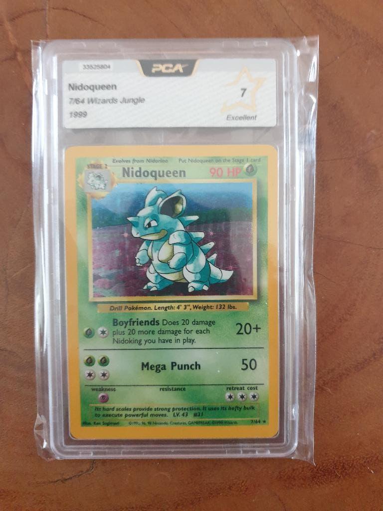 Nidoqueen holo nr. 7 van de serie Wizards Jungle uit 1999., Ophalen of Verzenden, Nieuw, Losse kaart, Foil