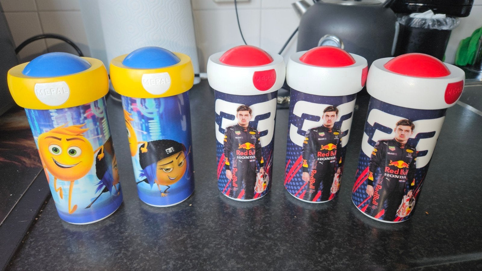 Mepal drinkbekers Emoji & Max Verstappen, Kunststof, Ophalen of Verzenden, Meerkleurig, Overige merken