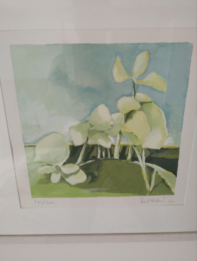 Fon Klement - Bloemen - Gesigneerde zeefdruk, ingelijst, Antiek en Kunst, Kunst | Litho's en Zeefdrukken, Ophalen of Verzenden