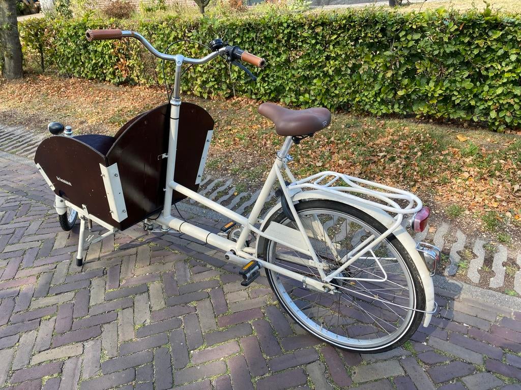 Bakfiets wit van de Fietsfabriek, Fietsen en Brommers, Fietsen | Bakfietsen, Ophalen, Gebruikt