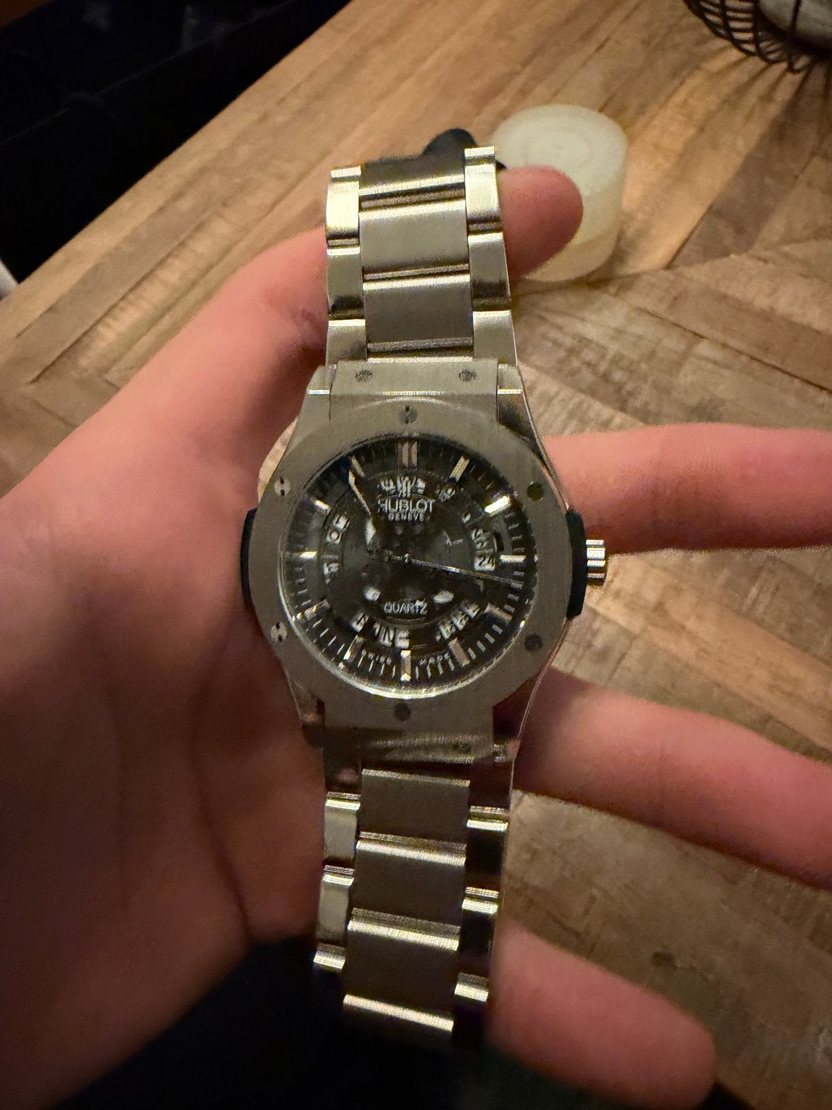 Hublot Geneve Quartz Horloge - Zo goed als nieuw, Sieraden, Tassen en Uiterlijk, Horloges | Heren, Overige merken, Staal, Polshorloge