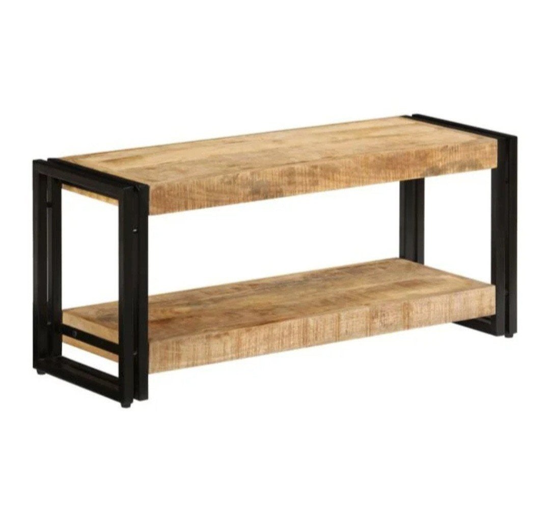 Mango houten sidetable met zwart metaal, 100 tot 150 cm, Nieuw, Ophalen of Verzenden, Metaal