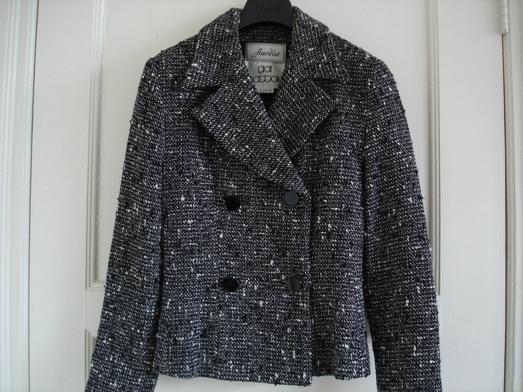 Gai Mattiolo jasje D maat 36 zwart wit gemeleerd  Hardies, Zwart, Nieuw, Jasje, Maat 36 (S)