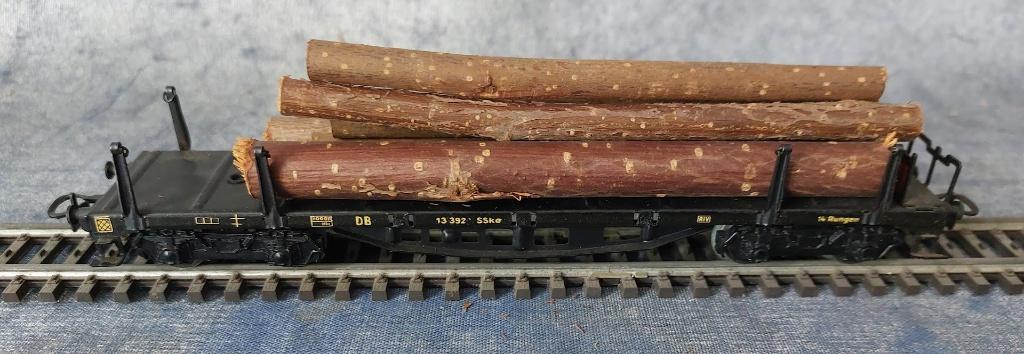 Märklin rungenwagon met boomstammen (6041)  [HoMoHO], Wisselstroom, Gebruikt, Wagon, Ophalen of Verzenden