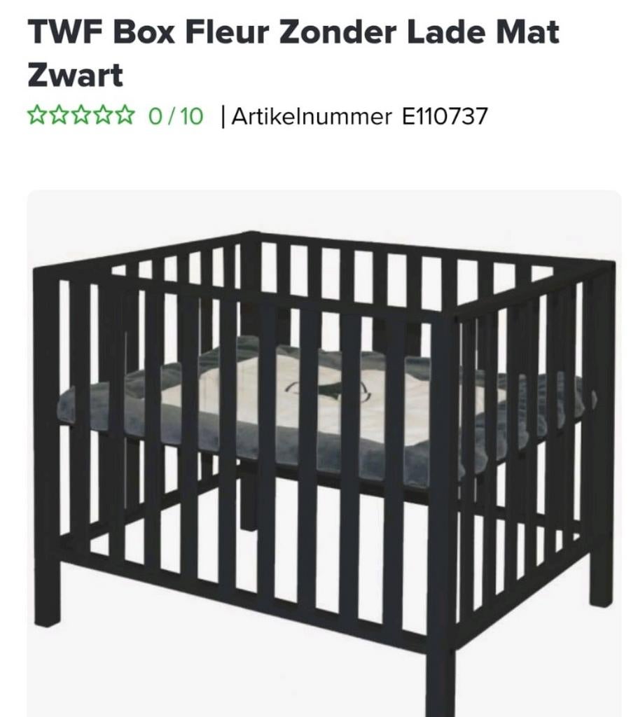 TWF Box Fleur Zonder Lade Mat Zwart, Ophalen, Gebruikt, Rechthoekig, Boxkleed