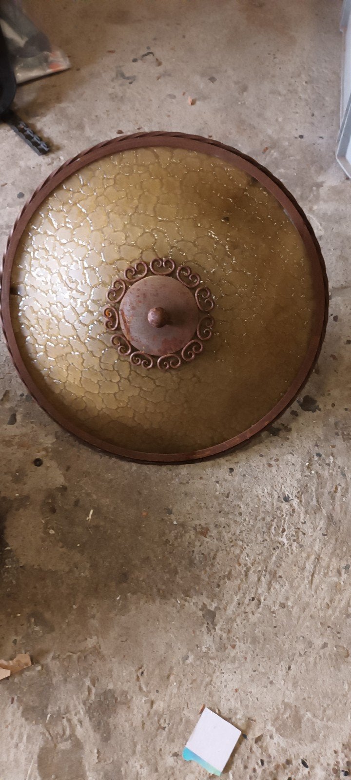 Oude roestige plafondlamp - Vintage decoratie, Ophalen of Verzenden