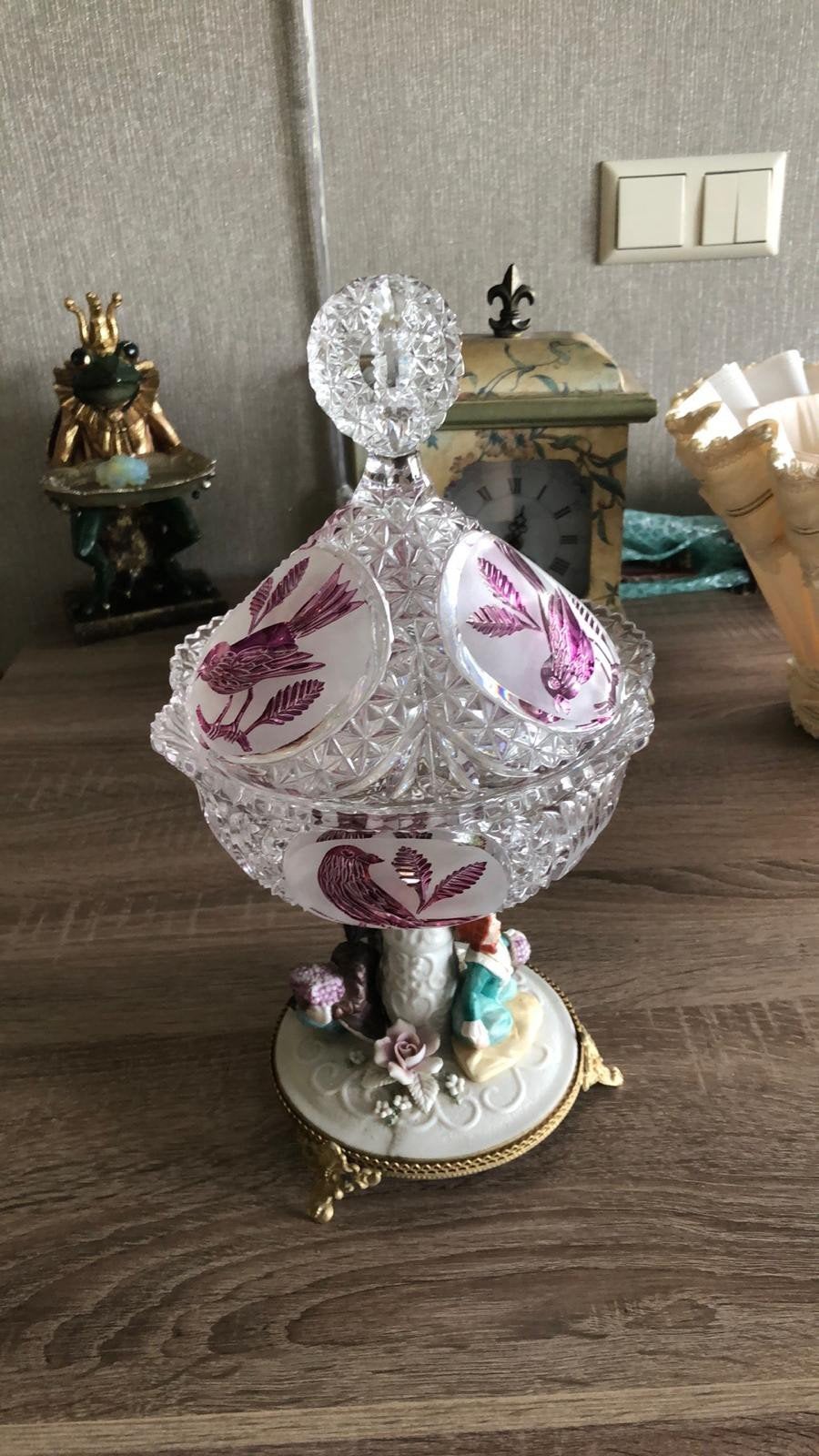 prachtige bonboniere kristal perfecte staat, Overige materialen, Ophalen of Verzenden, Zo goed als nieuw