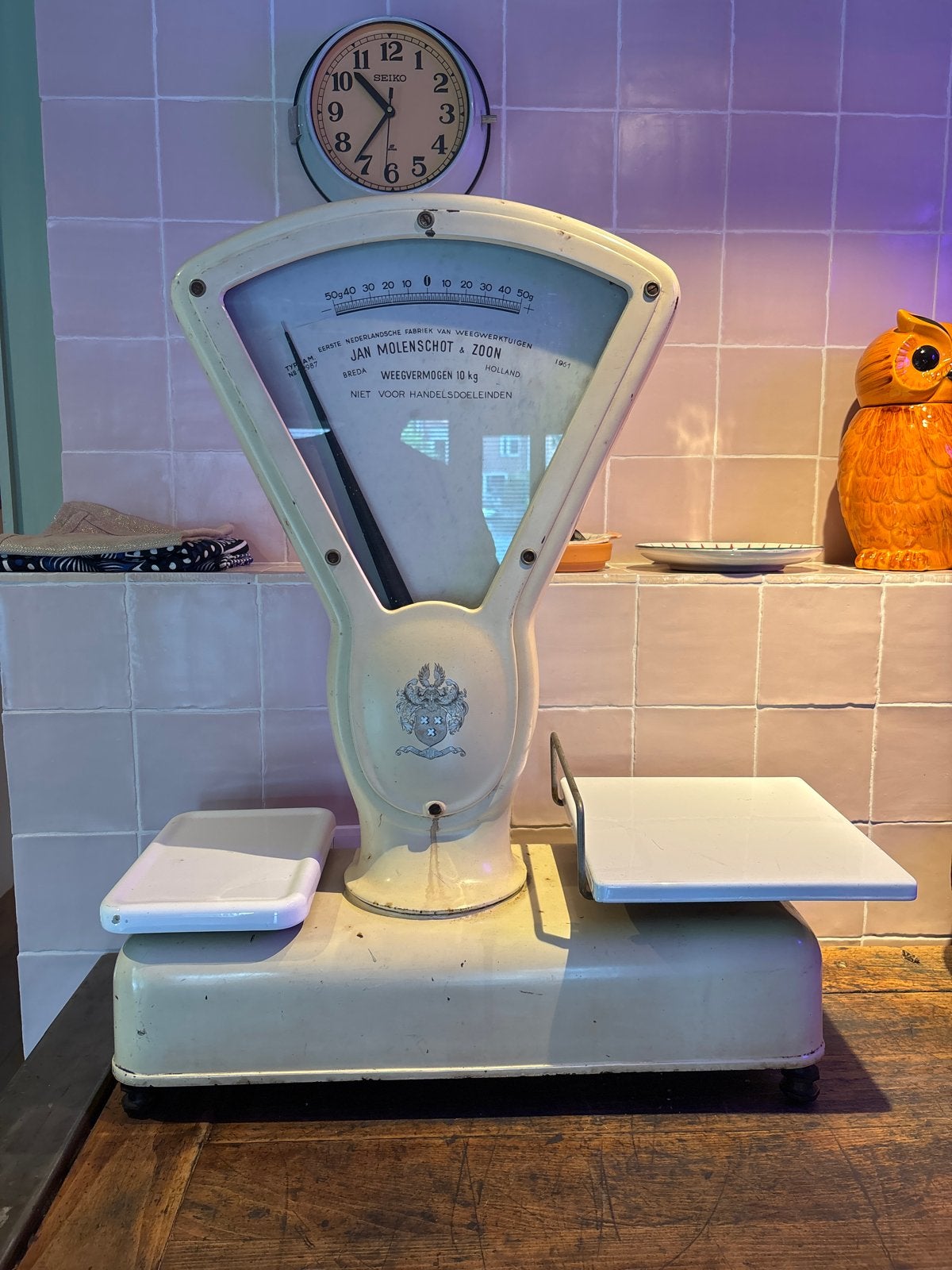 Antieke Jan Molenschot & Zoon Weegschaal 10 kg, Ophalen
