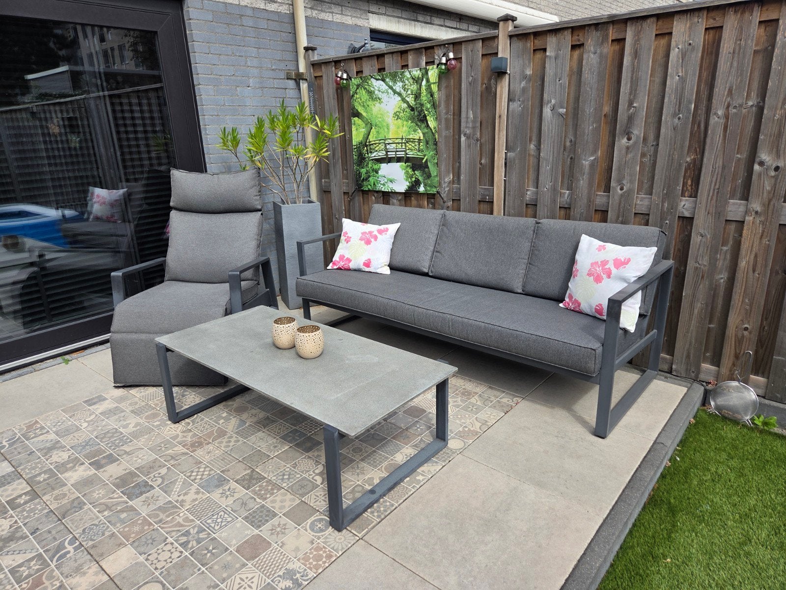 vonge loungeset (5p) en 1x standenstoel, Ophalen, 6 zitplaatsen, Aluminium, Loungeset