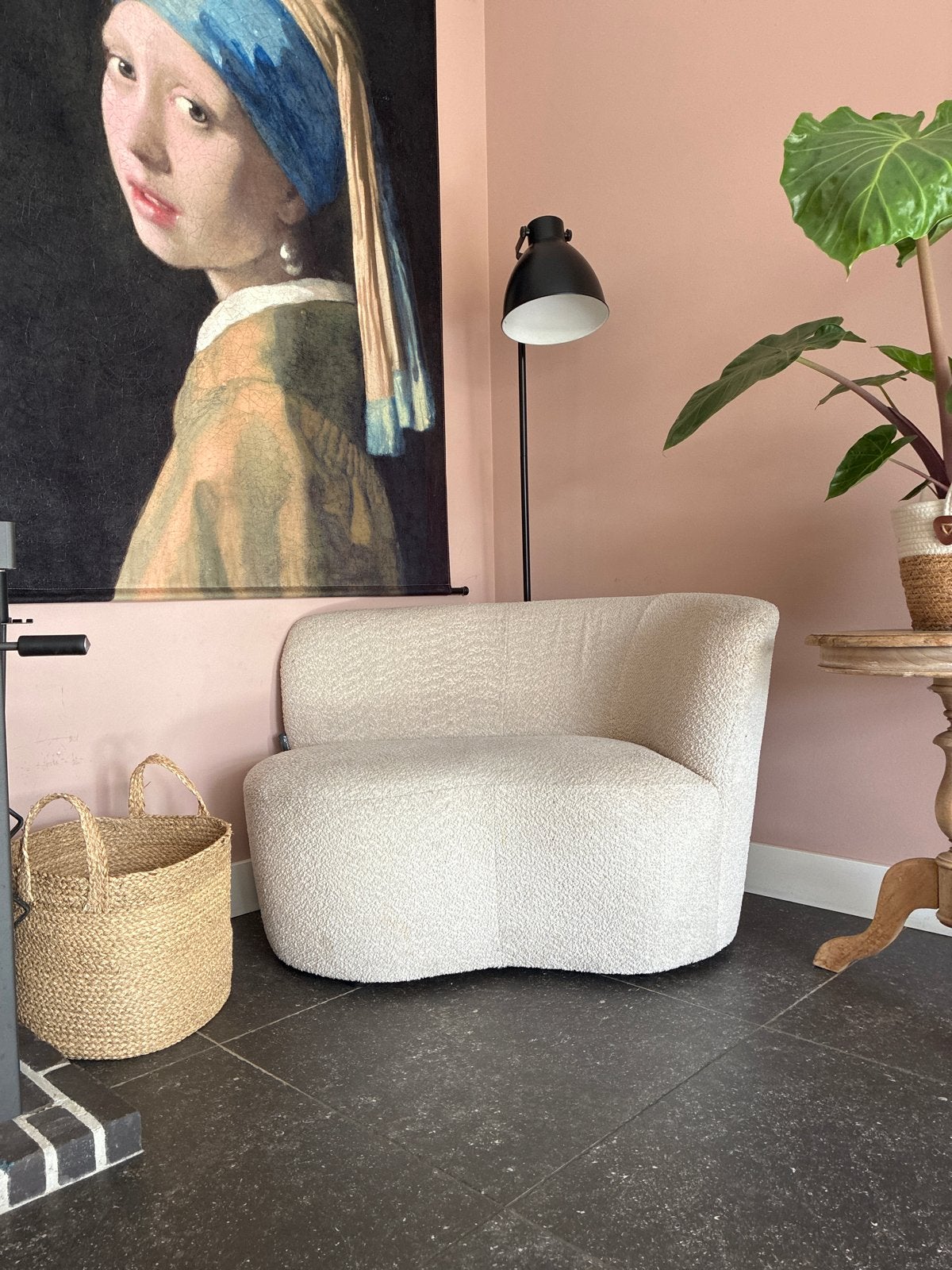 Woood boucle bankjes karwei, 75 tot 100 cm, Ophalen of Verzenden, Zo goed als nieuw, Minder dan 150 cm