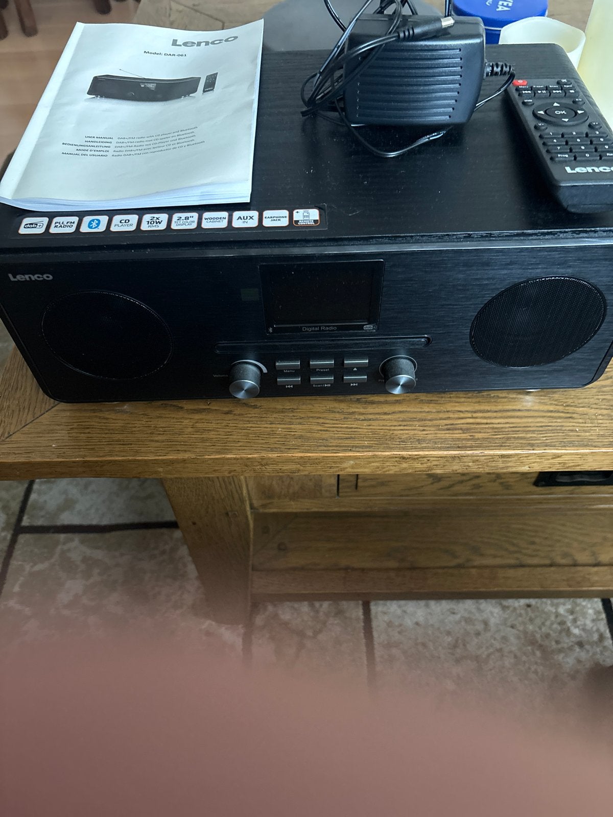 Lenco DAR-061 DAB+/FM Radio met CD/Bluetooth/USB/AUX, Audio, Tv en Foto, MP3-aansluiting, Zo goed als nieuw, Cd-speler, Ophalen