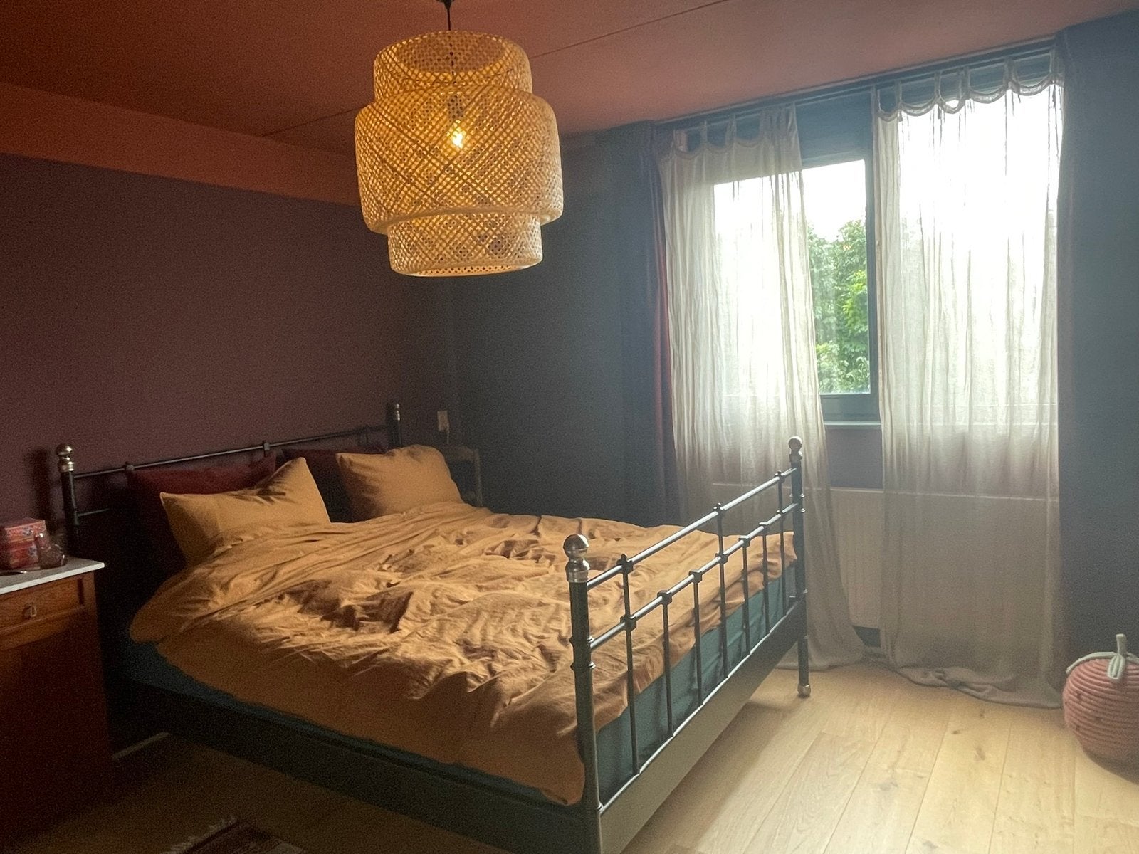 Bedframe zwart IKEA Svelvik 160x200 incl lattenbodem, Ophalen, Frans, Zwart, Tweepersoons