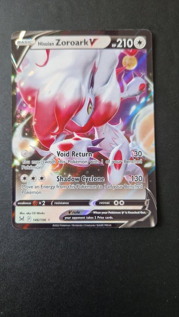Hisuian Zoroark V 146/196 Lost Origin Pokemon, Ophalen of Verzenden, Zo goed als nieuw, Losse kaart