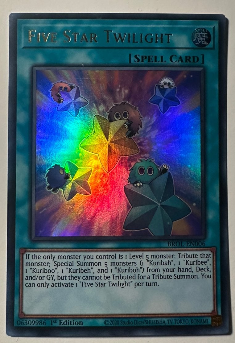 Yu-Gi-Oh! Five Star Twilight BROL 1st Edition !, Ophalen of Verzenden, Zo goed als nieuw, Losse kaart, Foil