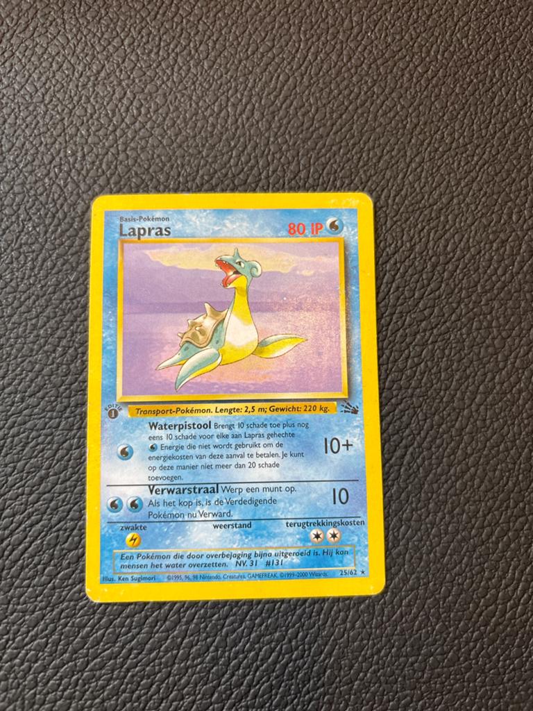 Lapras 25/62 - 1st edition Fossil set (Nederlands), Ophalen of Verzenden, Zo goed als nieuw