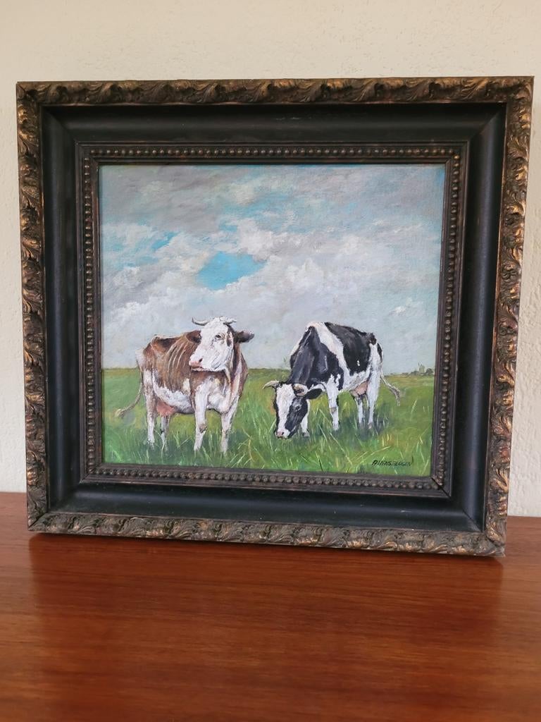 Koeien schilderij., Antiek en Kunst, Kunst | Schilderijen | Klassiek, Ophalen