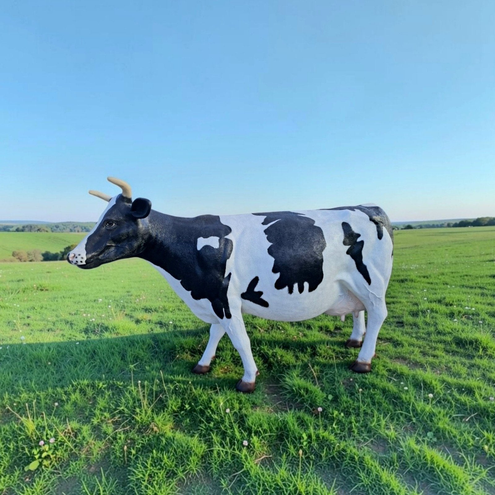 Koe beeld XL ouderwetse Hollandse koeien zwartbont, Ophalen, Nieuw, Kunststof, Dierenbeeld