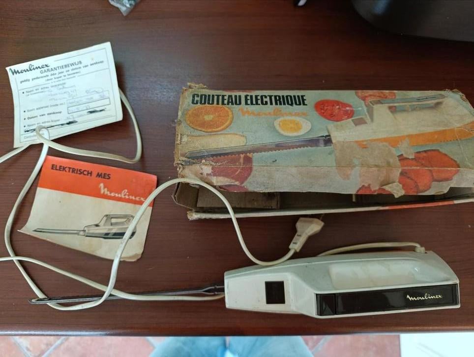 Vintage electrisch mes moulinex, werkt uitstekend, Ophalen of Verzenden