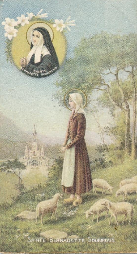 Devotie prentje van H. Bernadette, Verzenden, Zo goed als nieuw, Kaart of Prent, Christendom | Katholiek