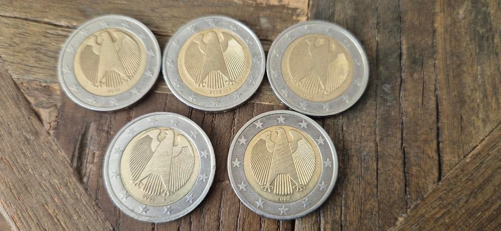Set 2 euro Duitsland 2002 met alle leters, Ophalen of Verzenden, Duitsland, Overige waardes