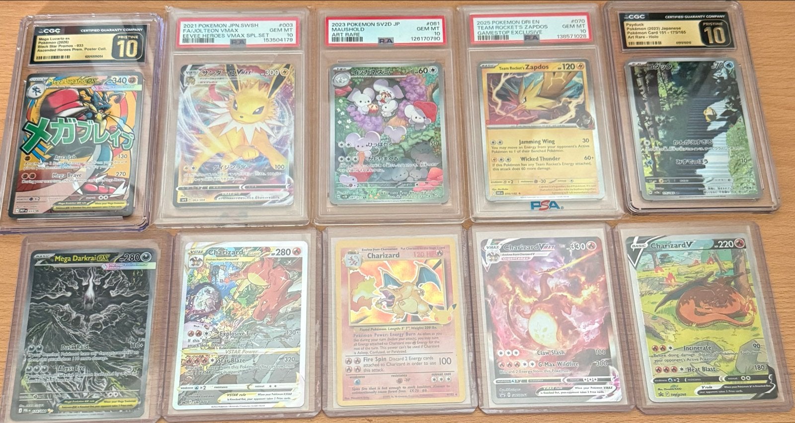Pokémon Kaarten +5 Slabs (PSA 10 & CGC Pristine 10), Hobby en Vrije tijd, Ophalen of Verzenden, Zo goed als nieuw, Meerdere kaarten