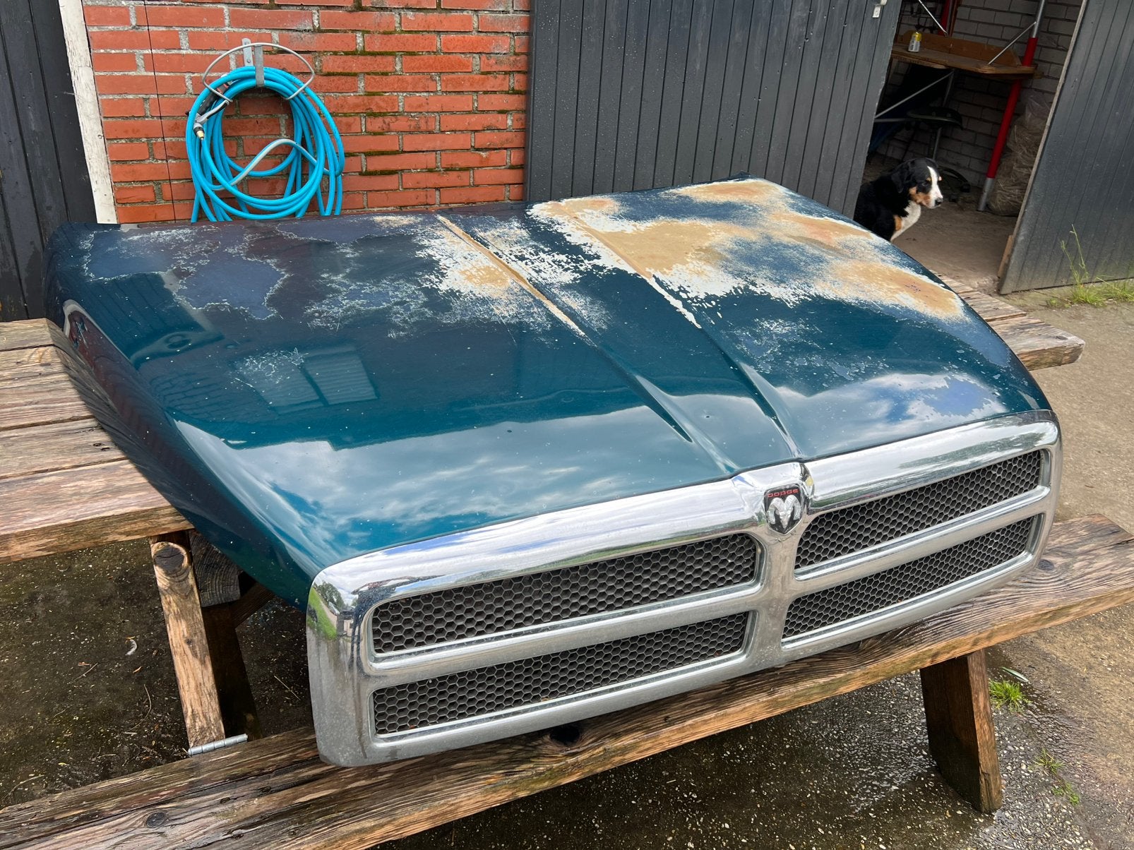 Dodge Ram motorkap voor in keet of mancave, Ophalen of Verzenden, Voor, Dodge, Motorkap