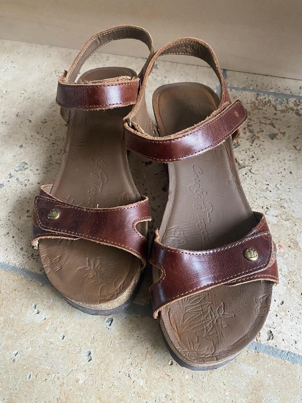 Panama Jack sandalen, bruin leer, zo goed als nieuw, maat 38, Bruin, Zo goed als nieuw, Sandalen of Muiltjes, Ophalen of Verzenden