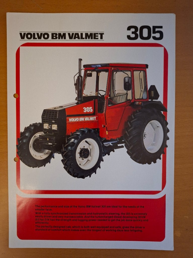 Folder Volvo BM Valmet 305, Ophalen of Verzenden, Gelezen, Tractor en Landbouw