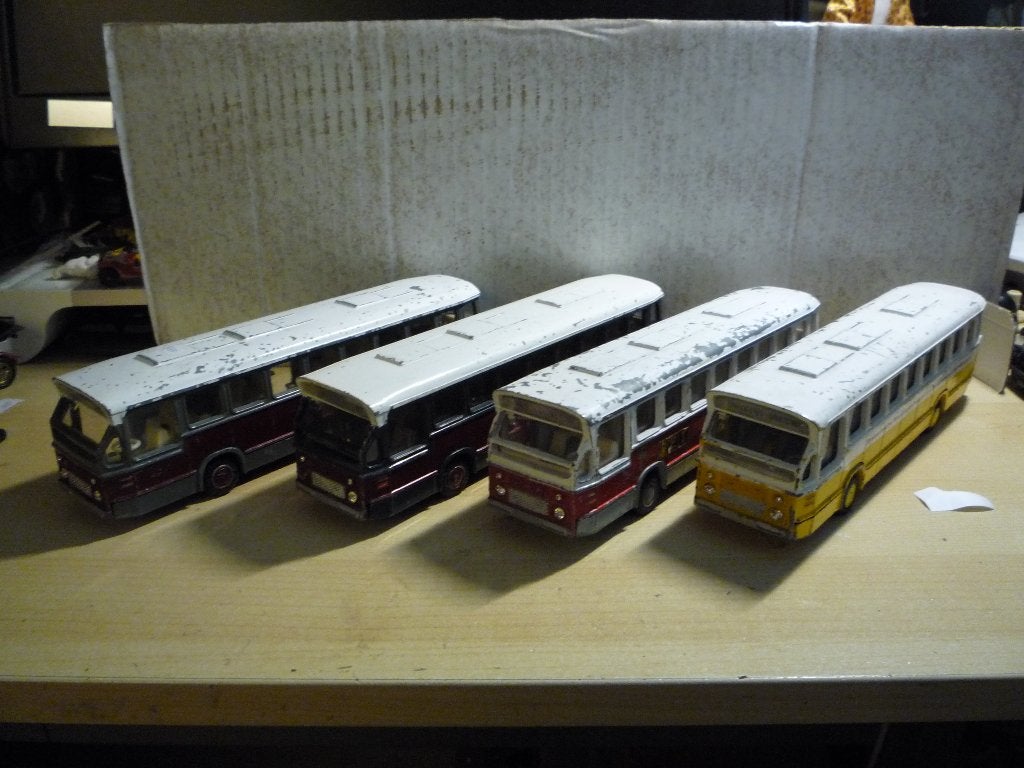 Diverse Daf Citybus Stadsbussen Lion Toys  nr. 38 4x, Ophalen of Verzenden, Gebruikt, Bus of Vrachtwagen, Lion Toys