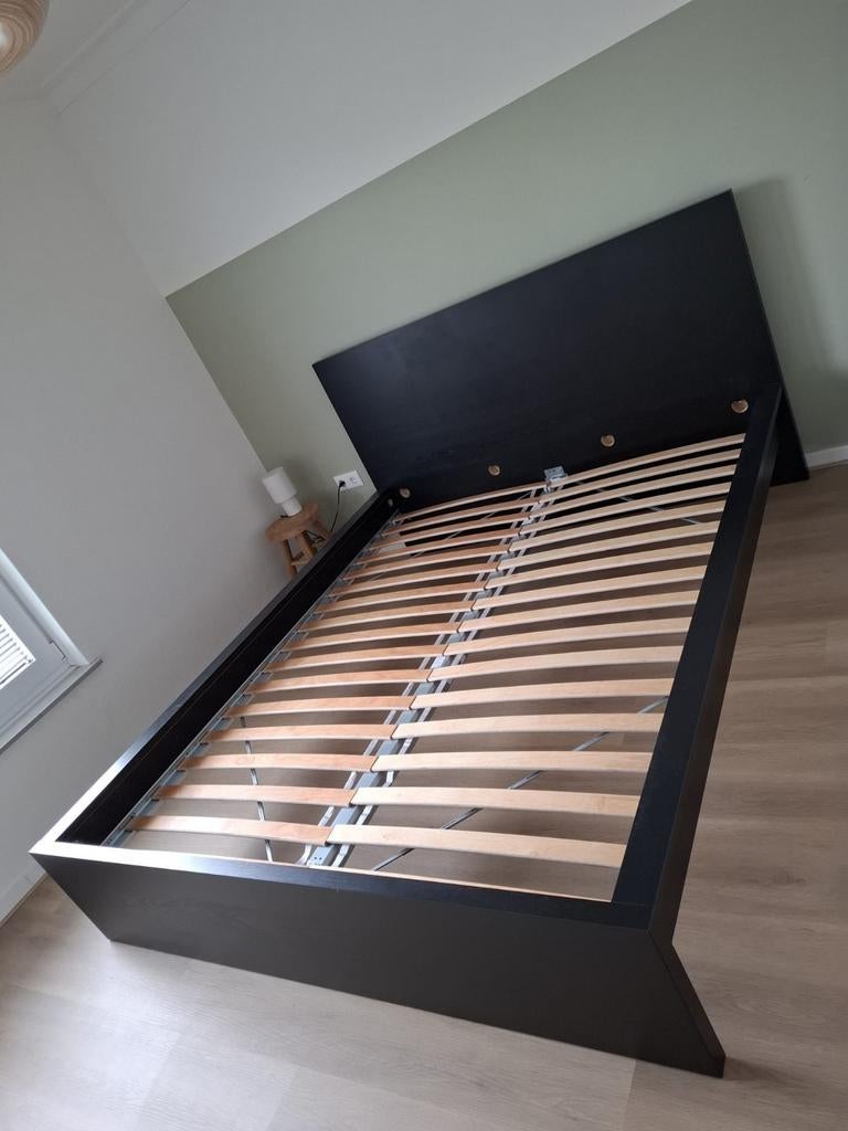 Malm 2 persoons bed 160x200cm Z.G.A.N., Ophalen, Tweepersoons, Zo goed als nieuw, 160 cm