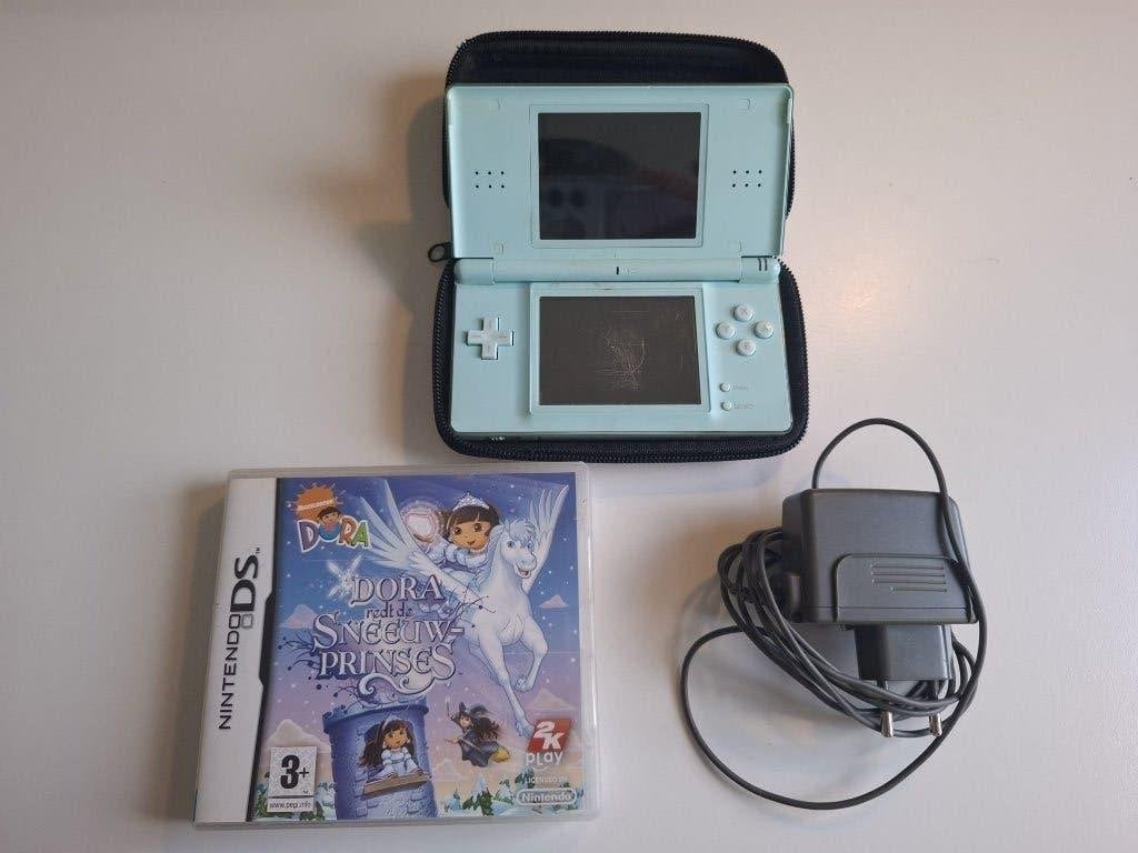 Nintendo DS Lite turquoise 2010, DS Lite, Gebruikt, Met games, Verzenden