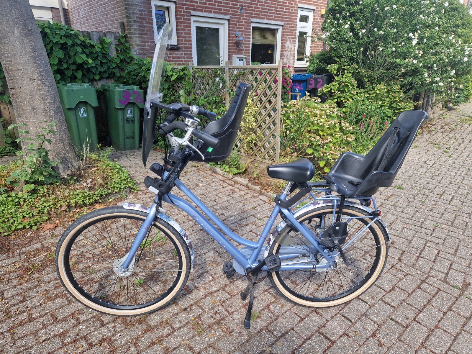 Cortina Roots mamafiets, 7 versnellingen en 2 Bobike zitje, Gebruikt, Versnellingen, 50 tot 53 cm, Ophalen