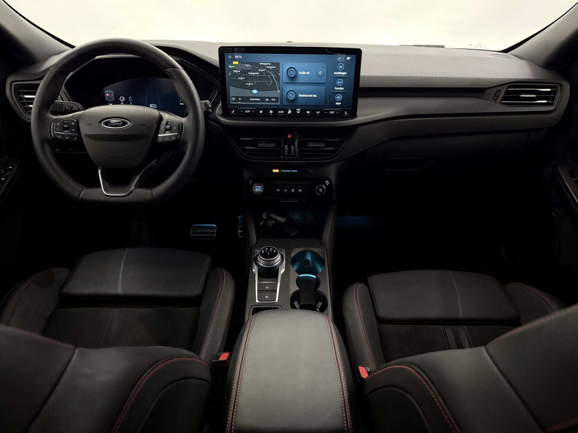 Ford Kuga 2.5 PHEV ST-Line X Panoramadak, Camera, Navi, Wint, Gebruikt, 4 cilinders, Blauw, Leder en Stof
