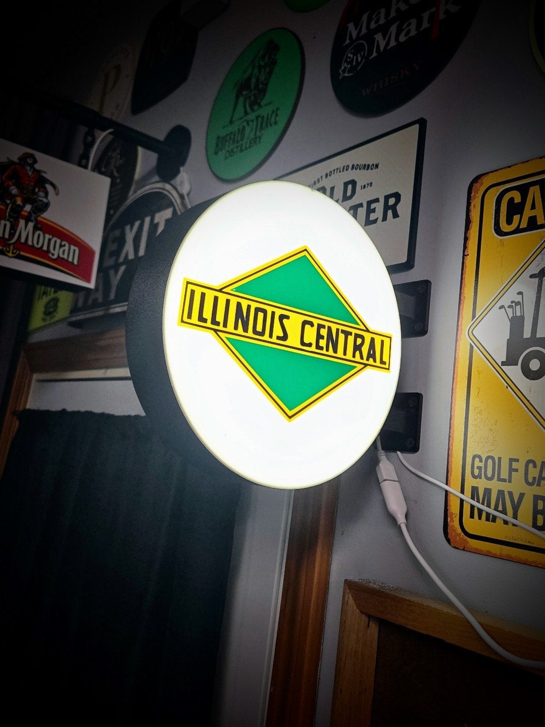 Nieuw Dubbelzijdig Lichtbord - Illinois Central, Ophalen of Verzenden