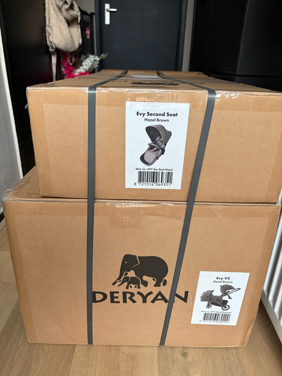 Deryan Evy 2 Hazel duowagen met extra zitje (nieuw in doos), Kinderen en Baby's, Nieuw, Duowagen, Combiwagen, Ophalen