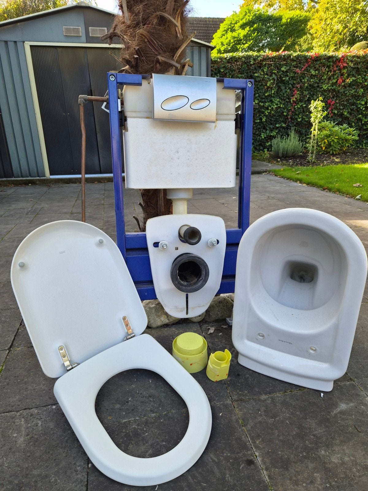 V&B wandcloset + Geberit Kappa UP120 inbouwreservoir, Ophalen, Gebruikt, Chroom, Toilet