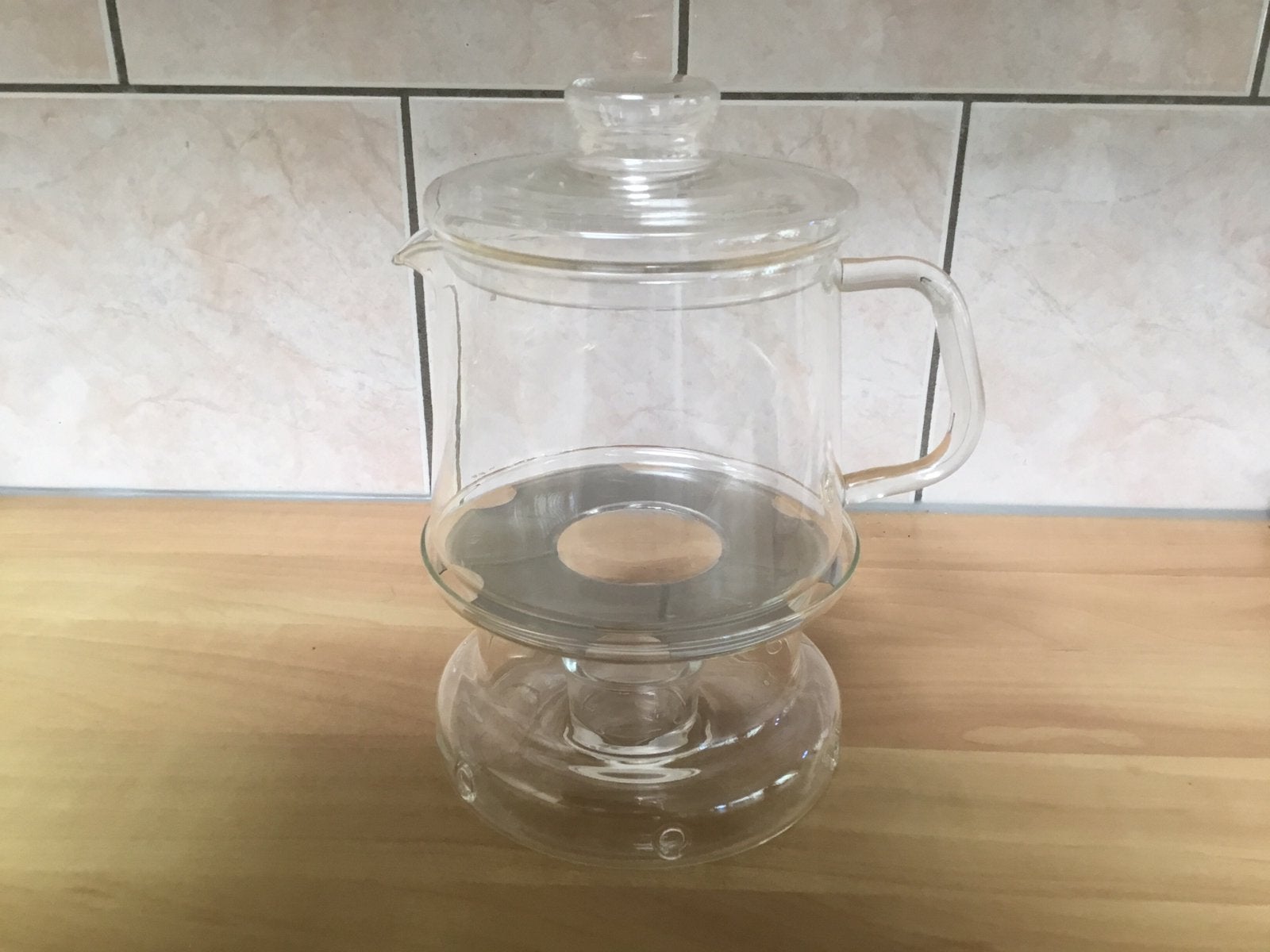 Douwe Egberts Pickwick Theepot met theelicht, vintage, Ophalen, Gebruikt