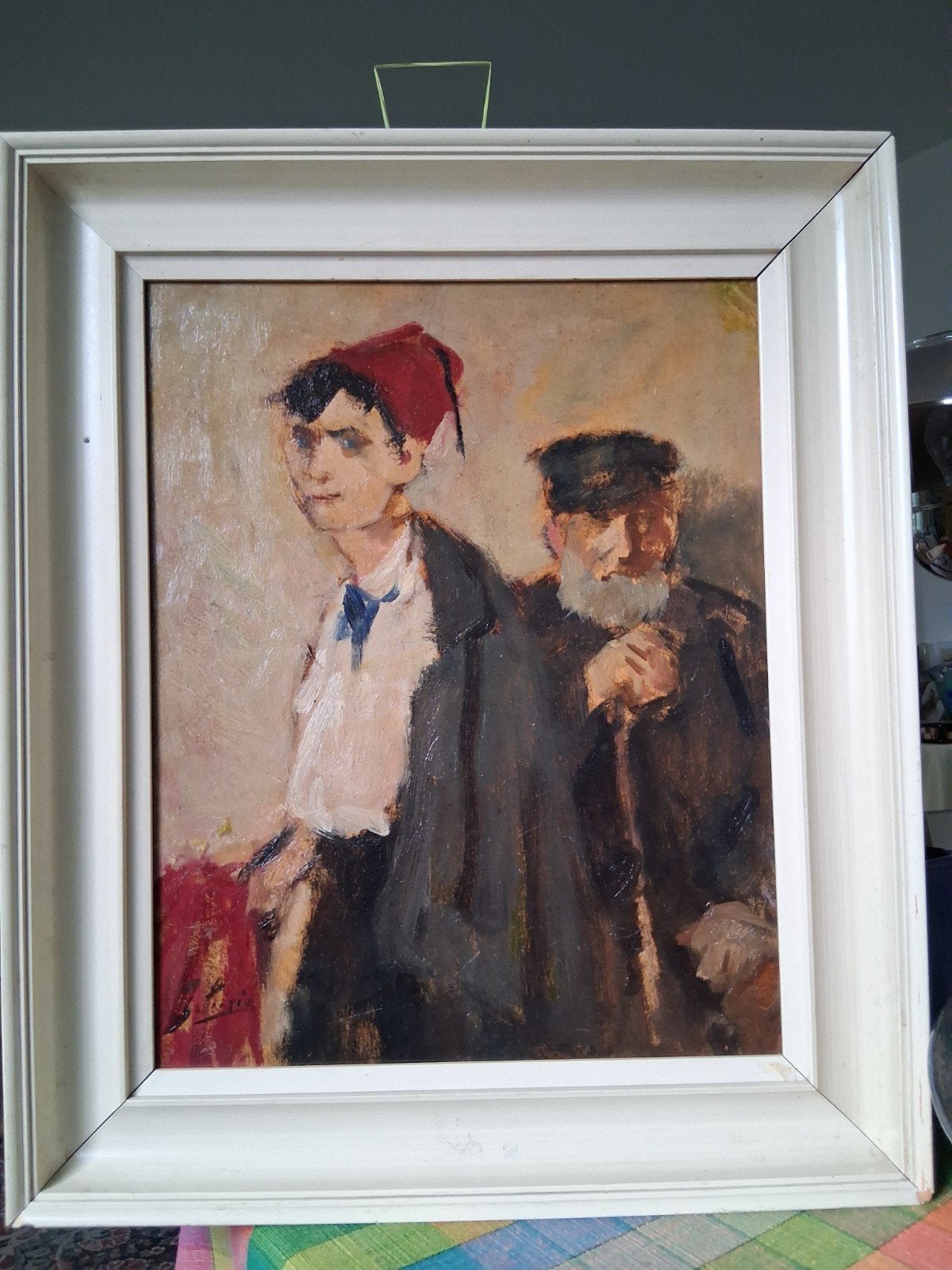 Olieverfschilderij. 'Jong en Oud 'door Jacoba Surie, Antiek en Kunst, Kunst | Schilderijen | Klassiek, Ophalen of Verzenden