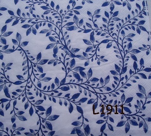 Servetten decoupage/bullet journal - Delfts bl. takken L1911, Verzenden, Nieuw