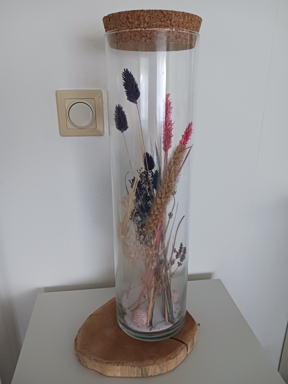 stolp met droogbloemen wie kan deze gebruiken, Ophalen, Zo goed als nieuw