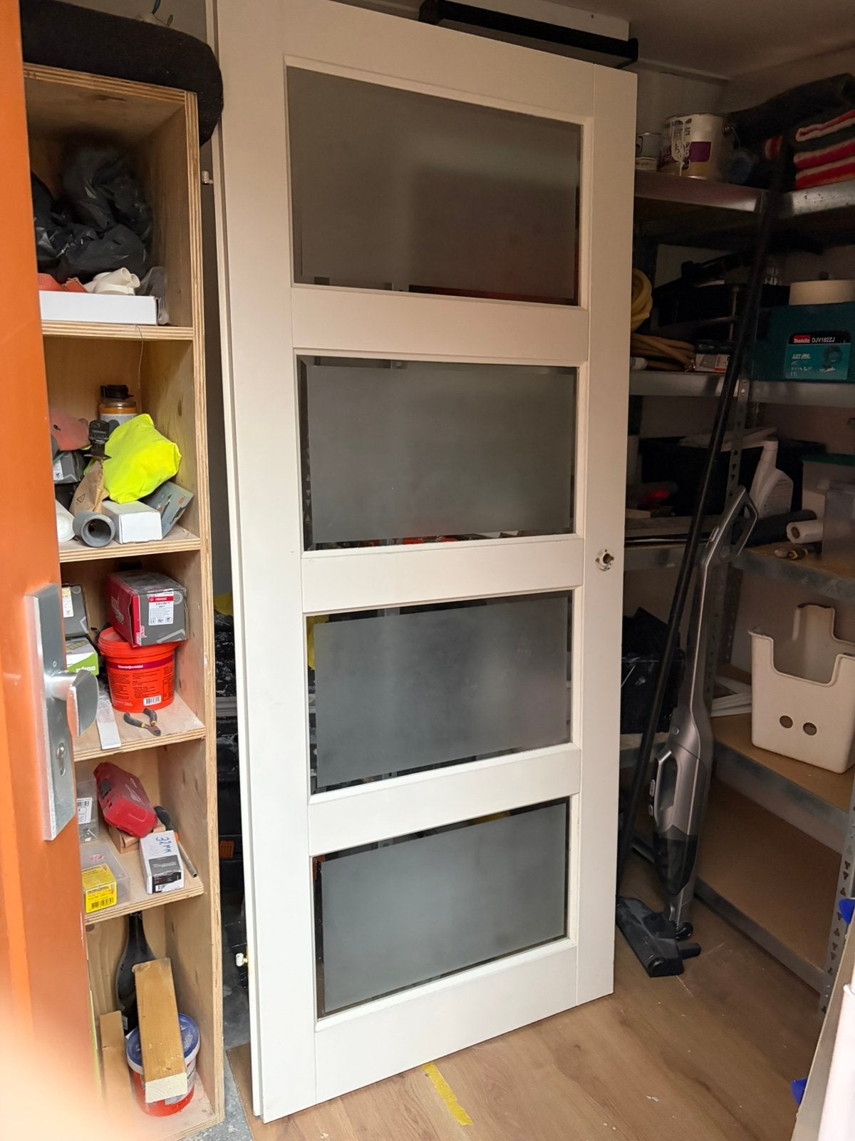 Binnendeur met glas, Gebruikt, Binnendeur, Ophalen of Verzenden, Glas