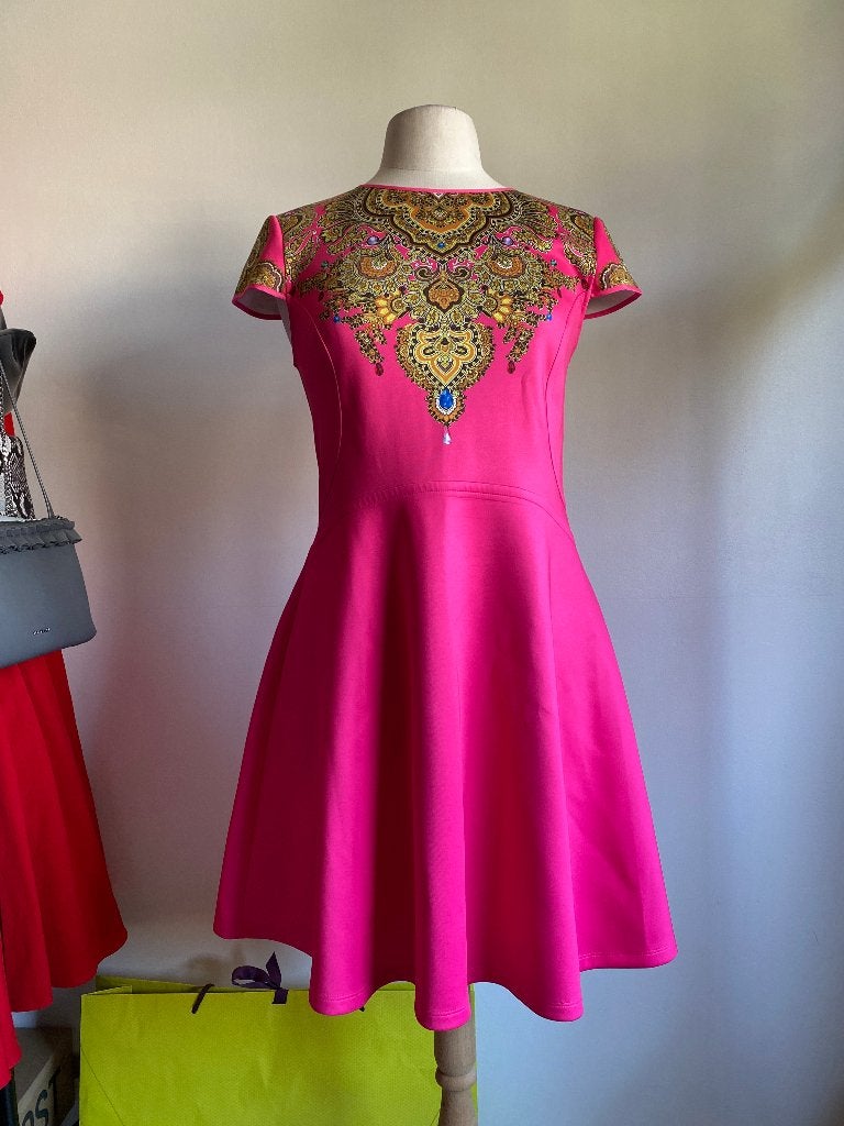 Ted Baker roze barok jurk Marliza - Maat 3 (38/40), Kleding | Dames, Maat 38/40 (M), Ophalen of Verzenden, Zo goed als nieuw, Roze