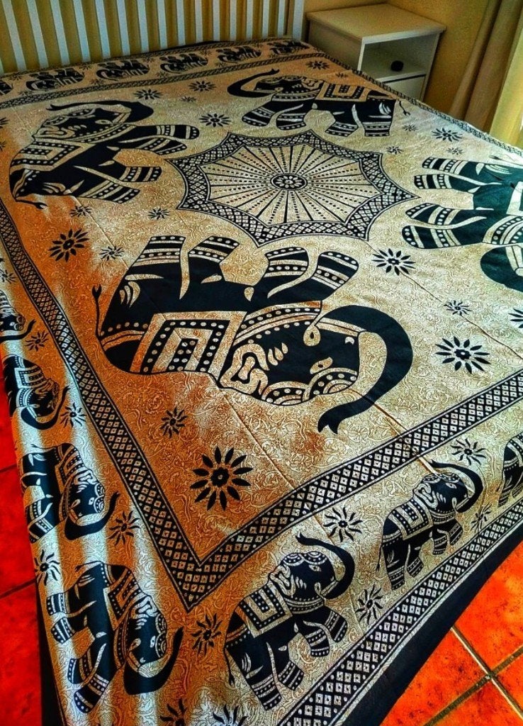 SPREI / BED / STRAND / BANK / 210240 CM ꩜, Zwart, Overige typen, Katoen, Ophalen of Verzenden